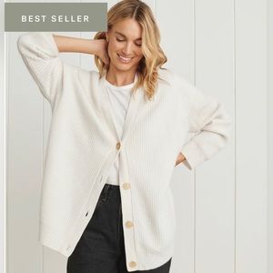 Jenni Kayne Cashmere Cocoon Cardigan, ivory, size small